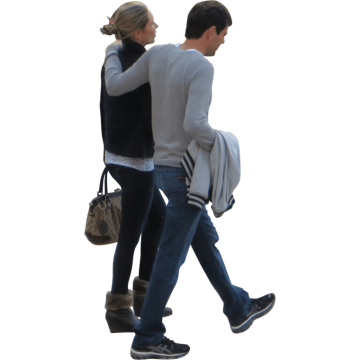 Couple walking beside, husband and wife walking png