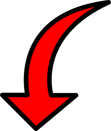 Red color arrow of computer , red arrow, red down arrow