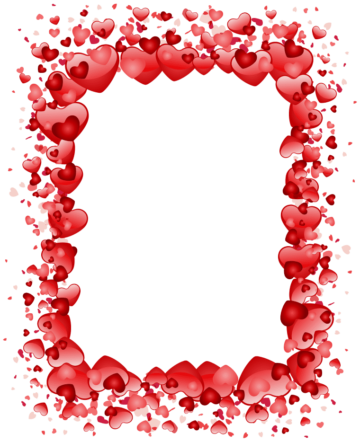 Red hearts frame, love, wedding, heart png