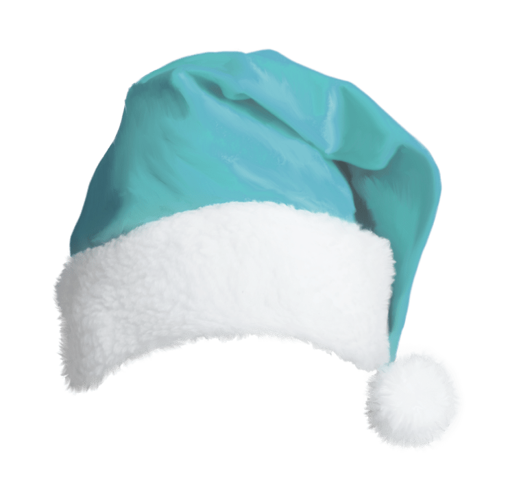 Blue Christmas hat background png image