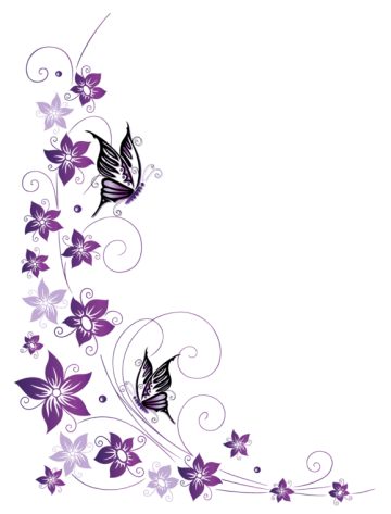 Purple color flower with butterfly, butterfly, purple butterfly