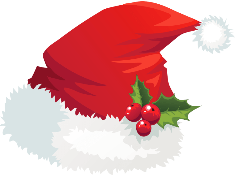 Santa Hat with Mistletoe background png image