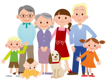 The family cartoon image worked by illustration