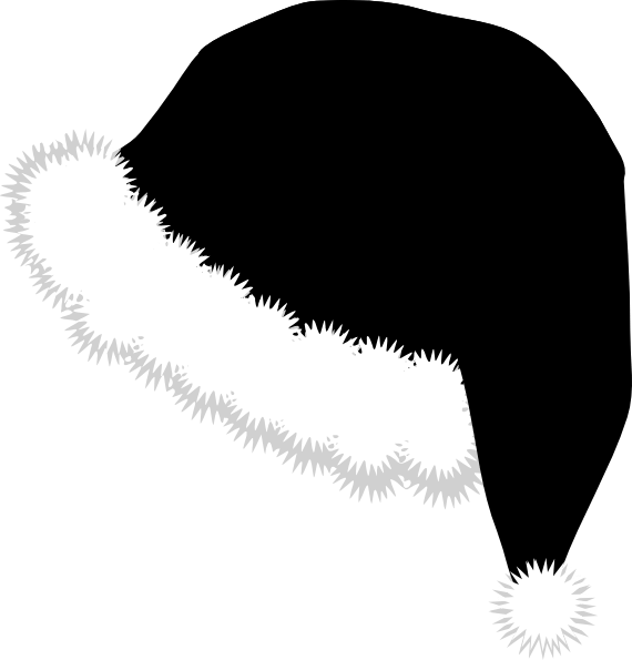 black color Santa claus hat background png image