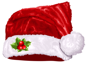 red and white Santa Clause hat background png image