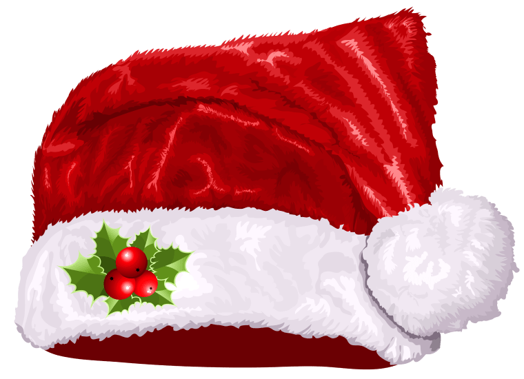 red and white Santa Clause hat background png image