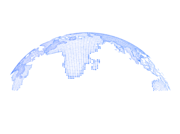 3d earth model dotted map draw by illustration