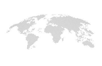 Flat world map with transparent background