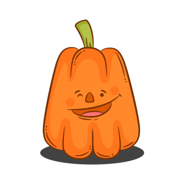 happy pumpkin face drawing in orange color