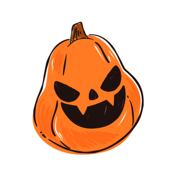 pumpkin halloween with horor face