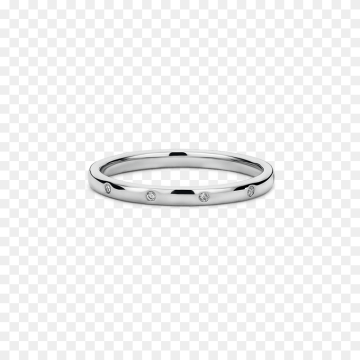 Thin Silver Color Wedding Ring Transparent Background