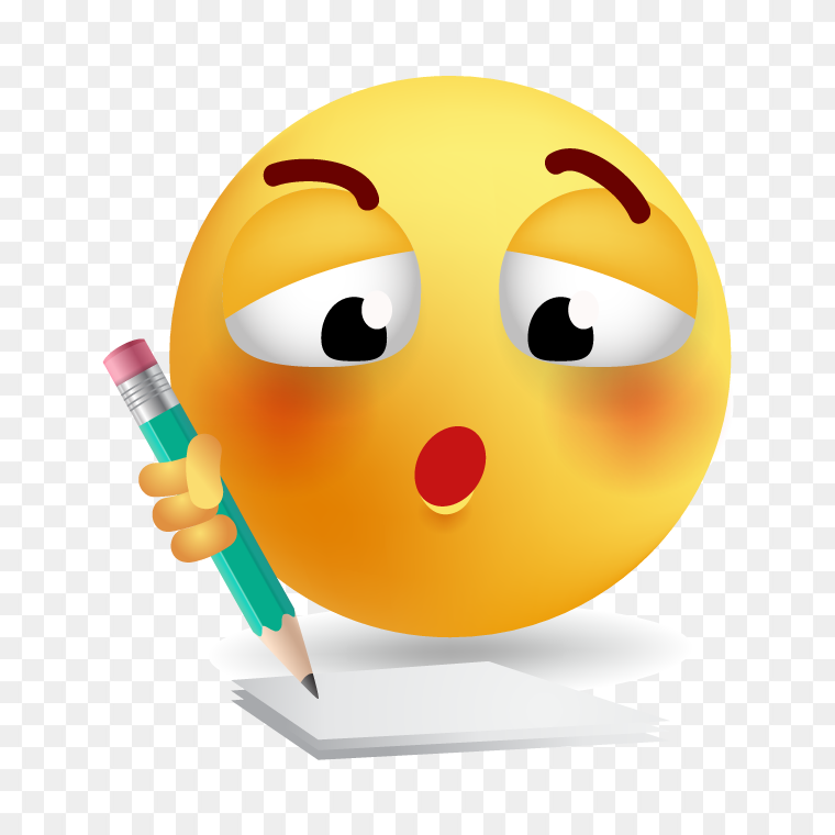 School Exam Writing Emoji Transparent Background