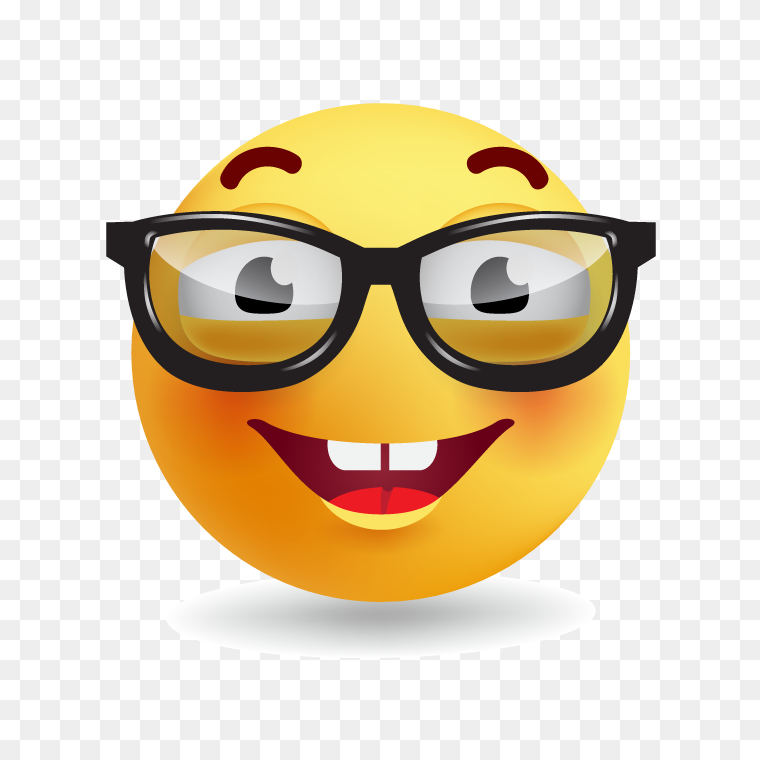 Smiley face yellow emoji, wearing sunglasses stock illustration