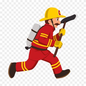 Fire Fighter In Action Clipart Transparent Image -Free Download,Firefighter Cartoon, fireman, people, fictional Character, baseball Equipment png