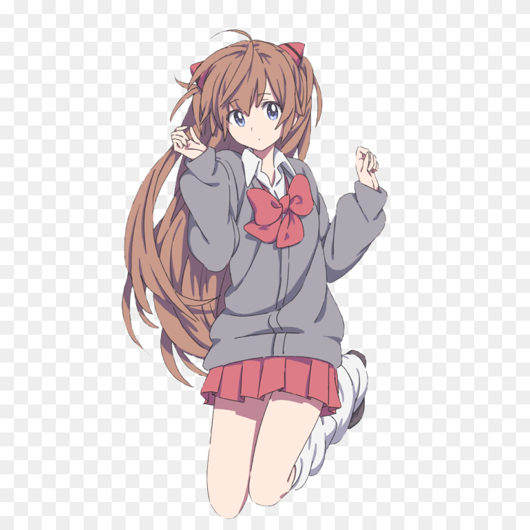 Cute Wifu High School Girl Transparent Anime PNG Download,Girl Tumblr Png - Cute Girl Anime Transparent