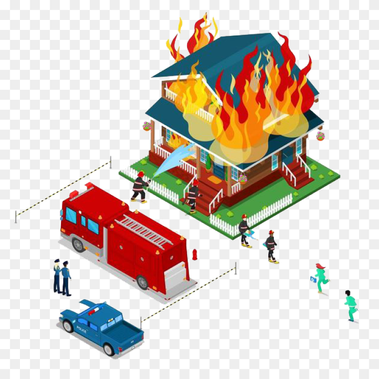 The fire fighter is putting out the fire with water transparent image,fireman, to catch fire, catch fire, fire png