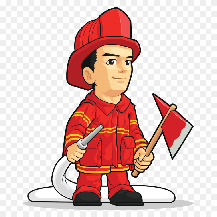 Cartoon Art Fire Fighter PNG Image Free Download,cartoon fireman, cartoon fireman, cartoon, protective clothing png