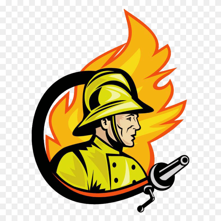 Fire Fighter Logo Transparent Free PNG Download,Firefighter Fire department Logo, Hand painted fireman logo, watercolor Painting, free Logo Design Template, atmosphere png