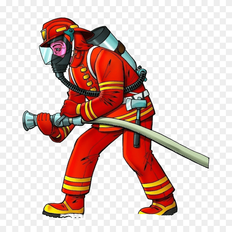 Fireman holding hose Clipart PNG Free Download,fireman holding hose art, Firefighter Police officer Cartoon Firefighting, Red clothes firefighters, comics, people, baby Clothes png