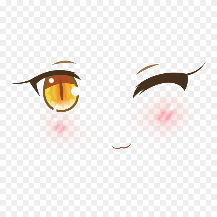 Cute Anime Girl Face Transparent Image Free Download,Anime Smile Png - Transparent Anime Eyes Png, Png Download