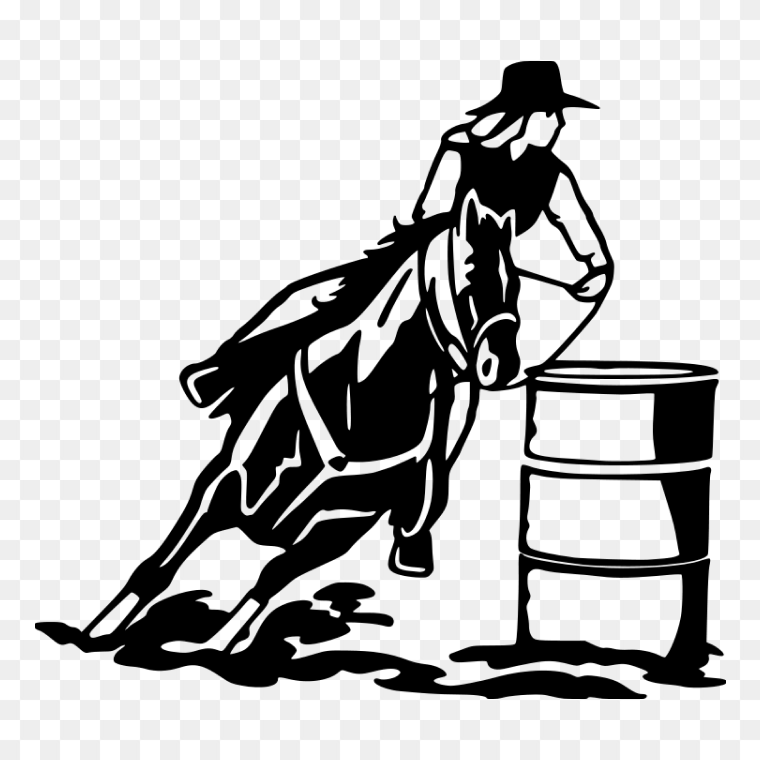 Barrel Racing Monochrome Transparent Image Free Download, horse, horse, animals, cowboy png
