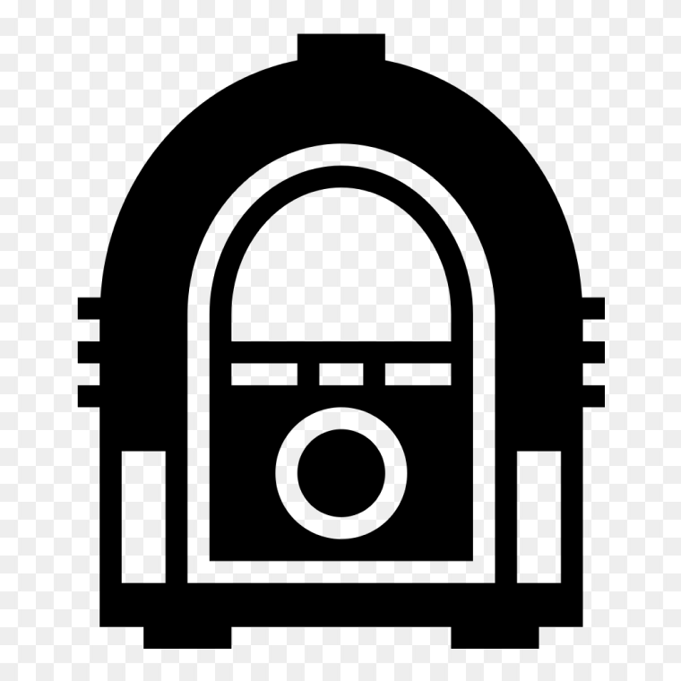 Classic Elegance Black Color Jukebox Icon Transparent Image