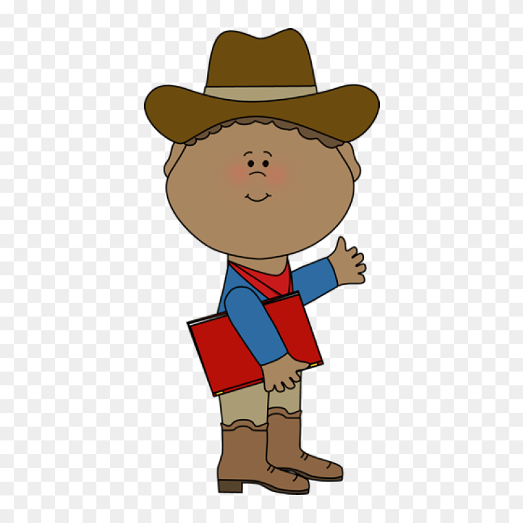 Cowboy With A Book Clipart Free PNG Image Download