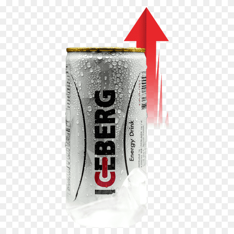 Crystal Refreshment: Transparent Image of Iceberg Energy Drink