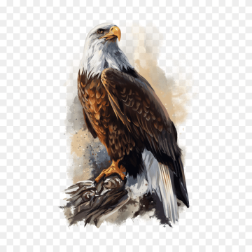 Eagle sketch with watercolor free PNG download