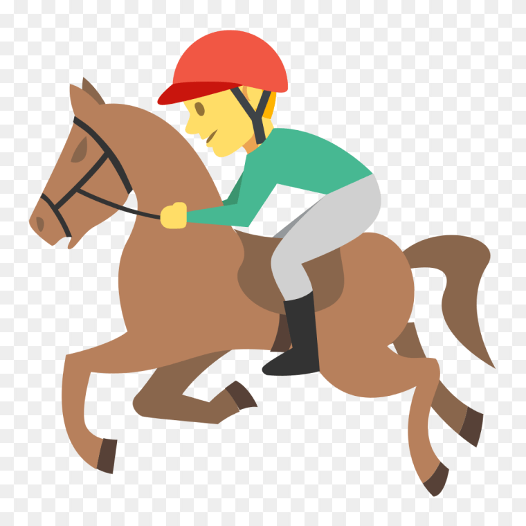 Equestrian Fun with Horse Racing Emoji Transparent Image, horse race, horse, mammal, animals png