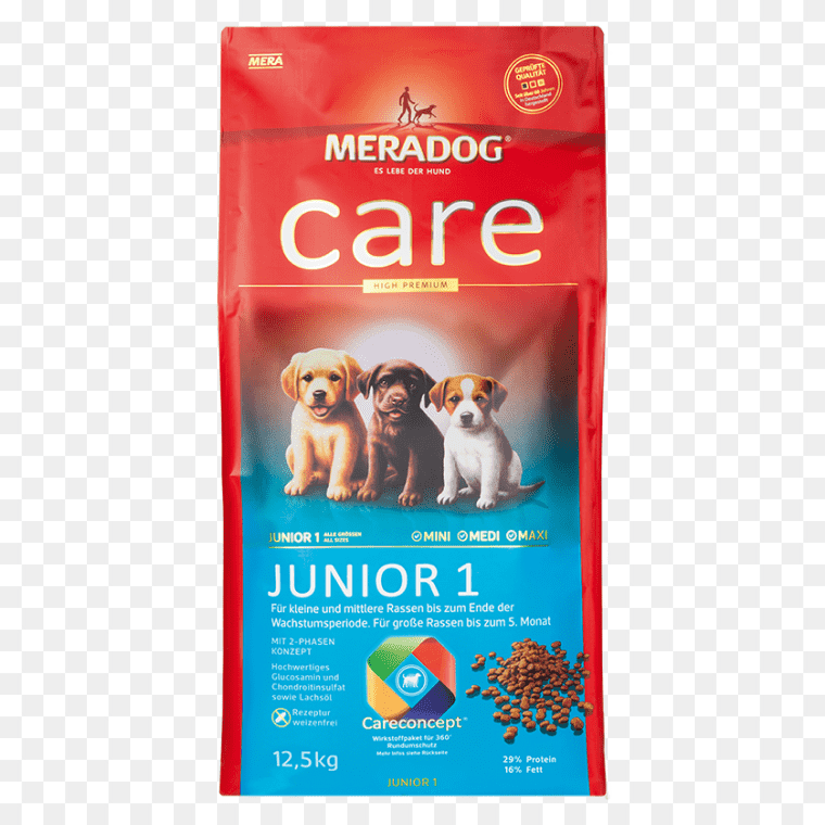 Mera Dog Care Junior Tailored Nutrition for Growing Puppies, Food Network Logo Png Dog Paw Print Png Hot Dog Png Funny Dog Png Cute Dog Png Healthy Food Png