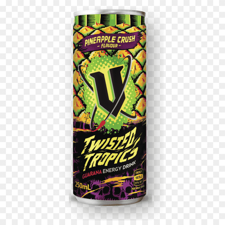 Pure Refreshment Transparent Image of V Energy Drink Twisted