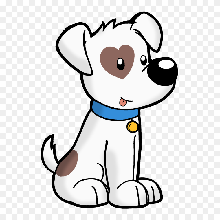 White puppy dog cartoon transparent image free download now