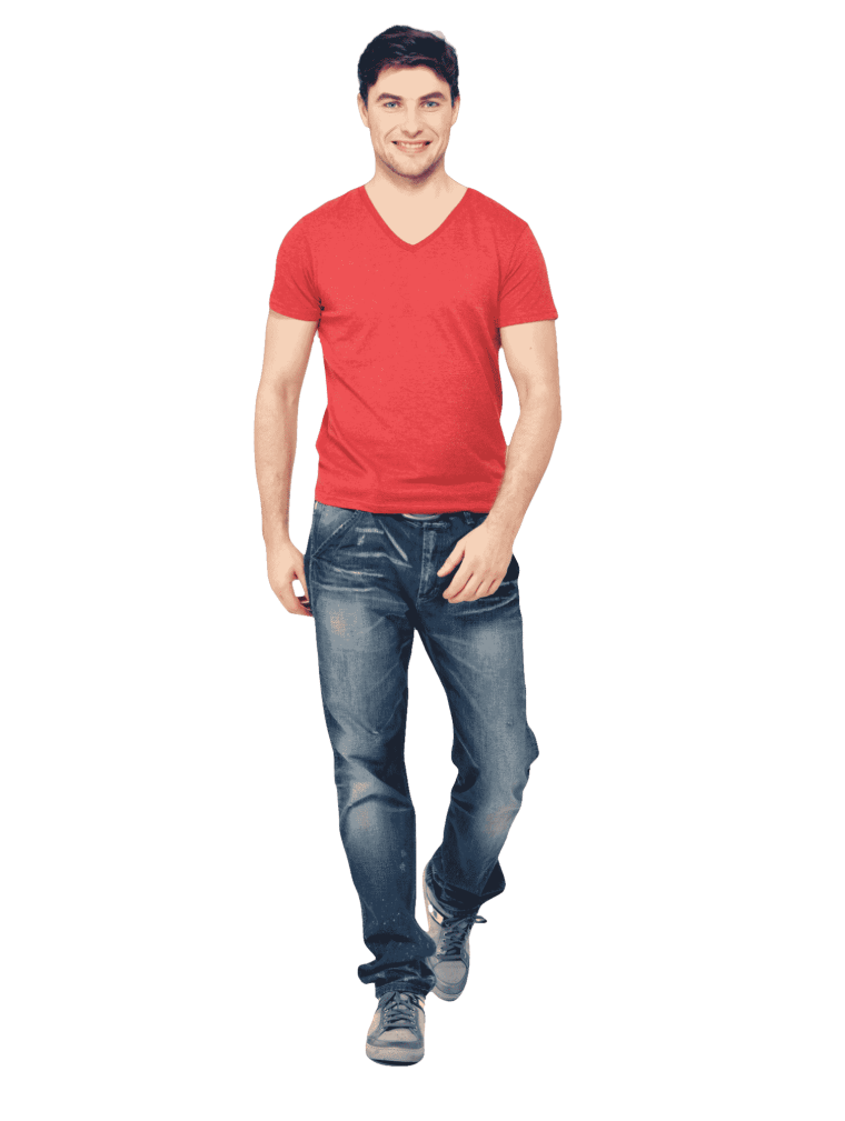 Red T-shirt Man Transparent PNG Image Free Download