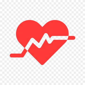 Electrocardiography heart rate pulse cardiogram PNG with red heart and beat free for medical and fitness designs