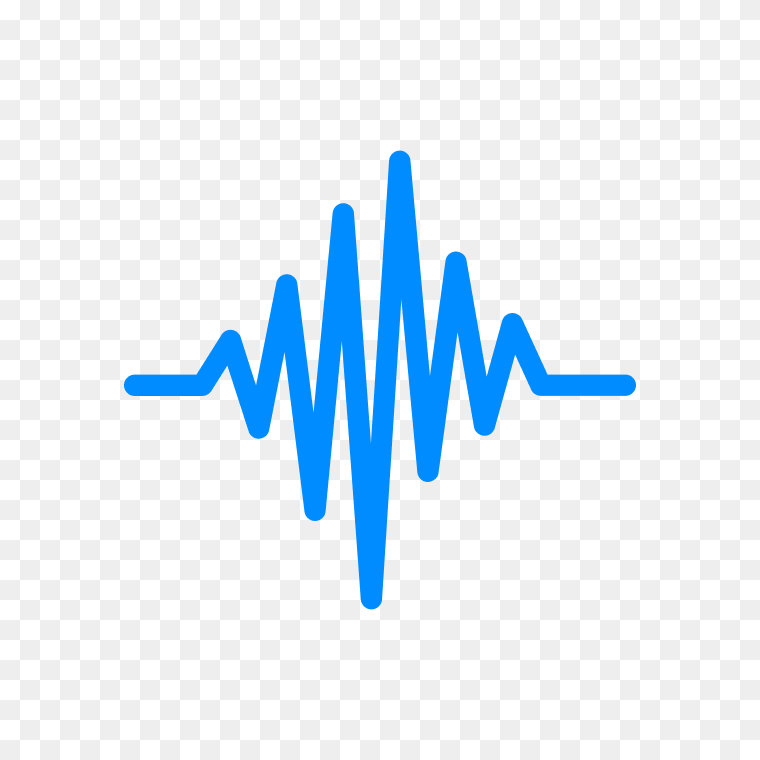 Heart pulse cardiogram line in blue color free PNG for medical designs