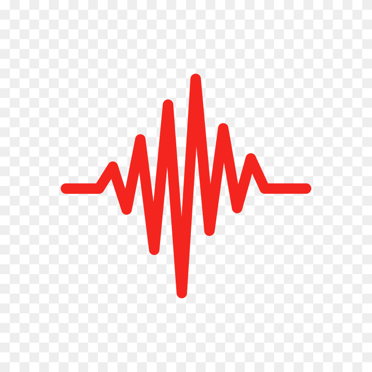 Heart pulse cardiogram line in red color free PNG for medical designs