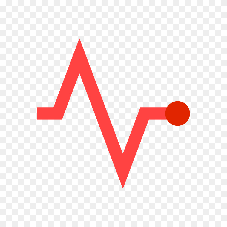 Heart pulse icon in red color free PNG image for health projects