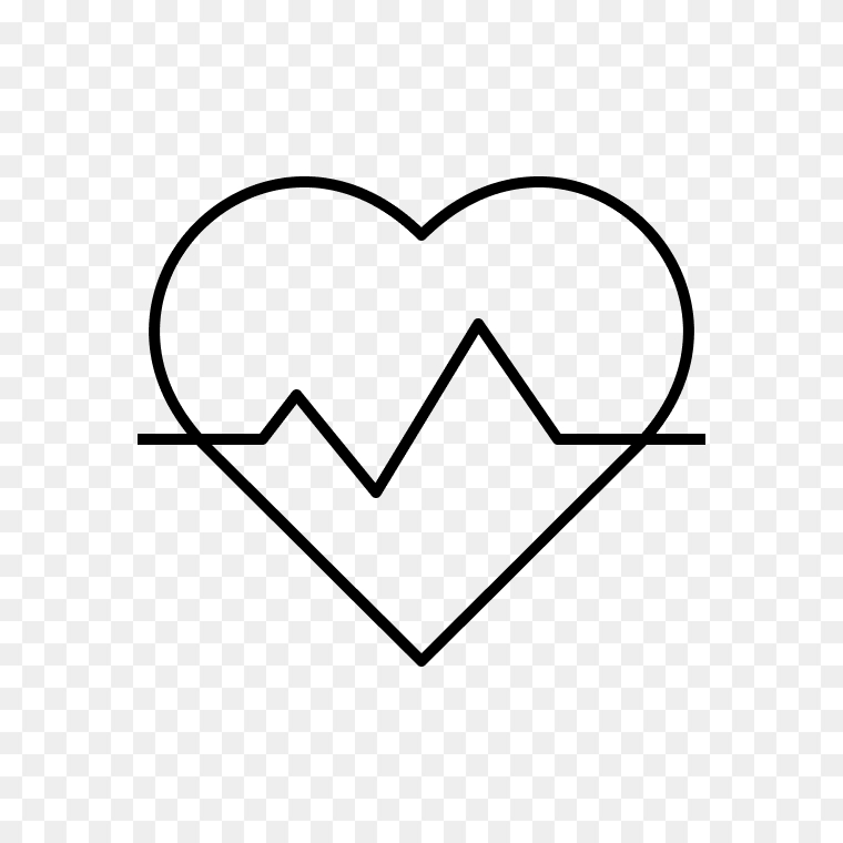 Heart pulse rate cardiogram vector PNG free download for medical and fitness designs