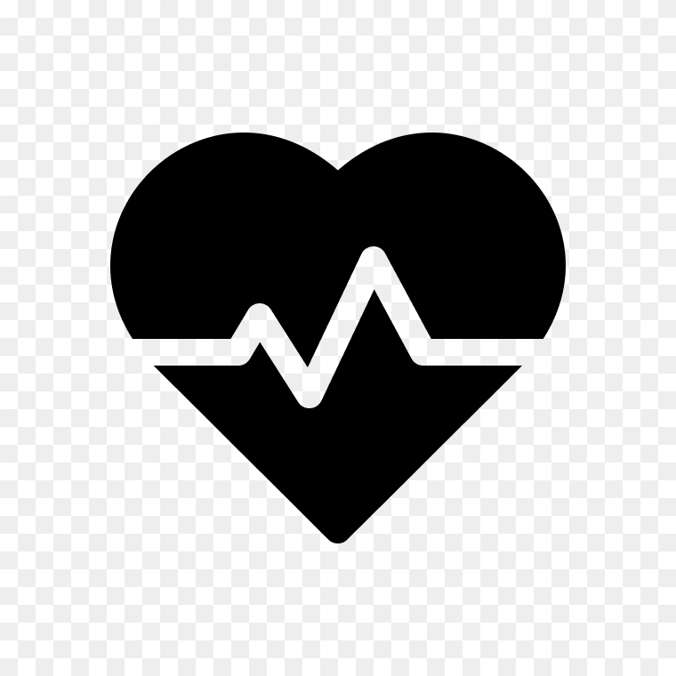 Heart pulse rate cardiogram free PNG image for medical and health designs