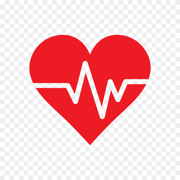 Heart rate pulse cardiogram PNG free for medical and fitness designs