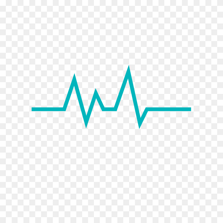 Heart rate pulse icon in bright cyan color free PNG for health projects