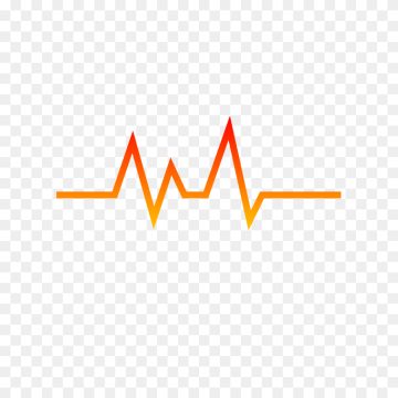 Heart rate pulse icon with orange and red gradient free PNG image