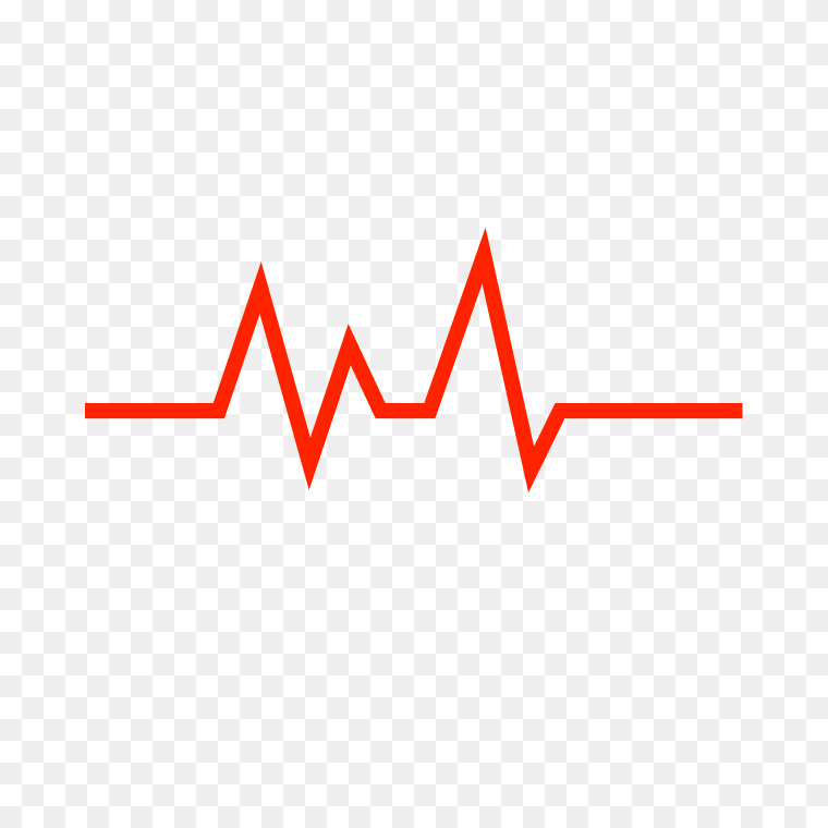 Heart rate pulse icon in red color free PNG image for health and fitness projects