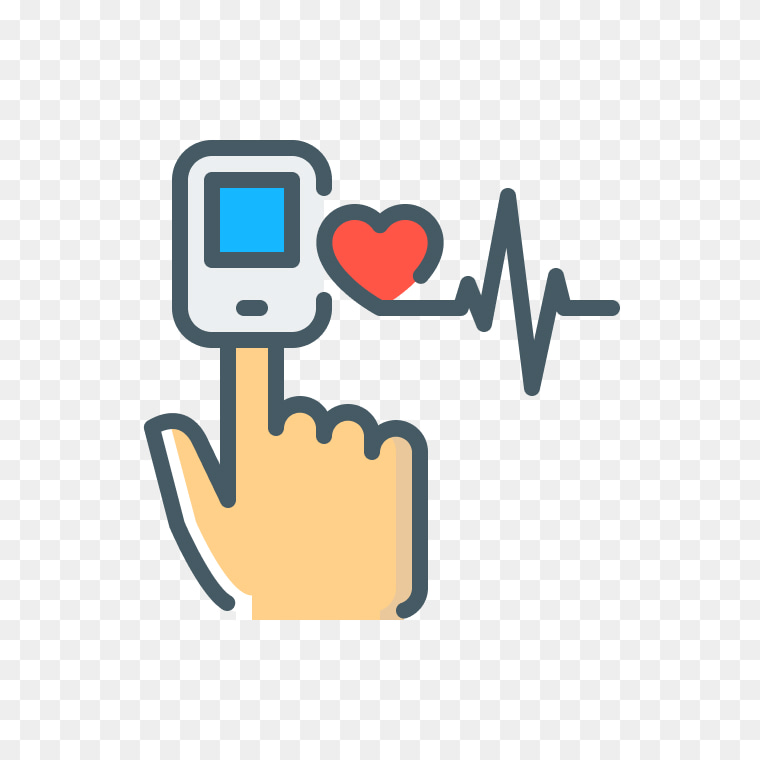 Pulse oximeter thumb hand illustration PNG free for medical and fitness designs